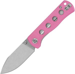 QSP Knife Canary Linerlock Pink G10 Stonewash