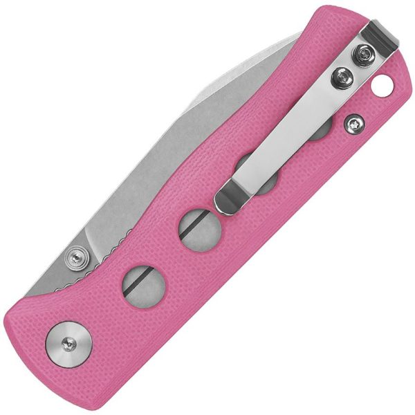QSP Knife Canary Linerlock Pink G10 Stonewash