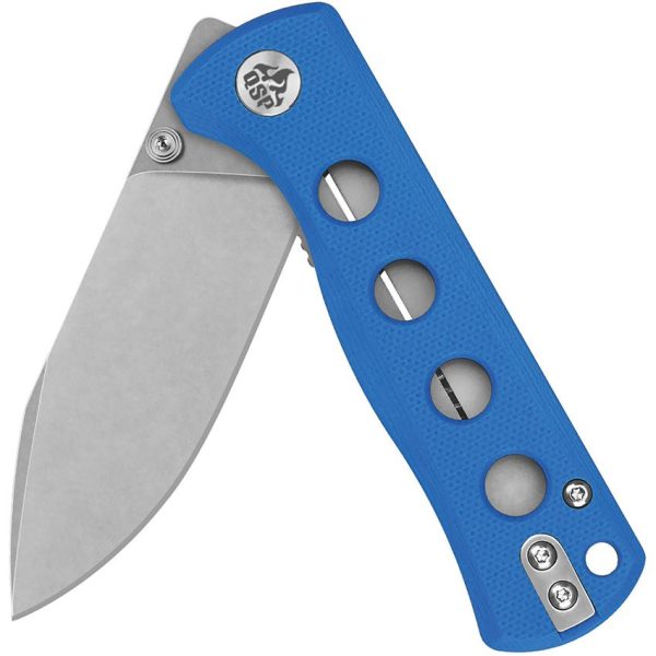 QSP Knife Canary Linerlock Blue G10 Stonewash