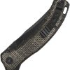 QSP Knife Walrus Linerlock D2 Black Burlap Micarta