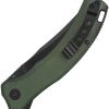 QSP Knife Walrus Linerlock D2 Green Canvas Micarta