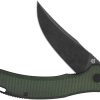 QSP Knife Walrus Linerlock D2 Green Canvas Micarta