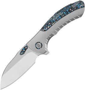 QS152A1.jpg QSP Capybara Framelock Ti CF M390 Folding Knife Blue