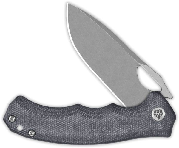 QSP Gorilla Linerlock Black Micarta Folding Knife 14C28N
