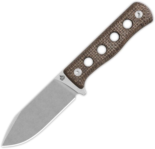 QS155A1.jpg QSP Canary Fixed Blade Brown Micarta 4.25" Stonewash Knife