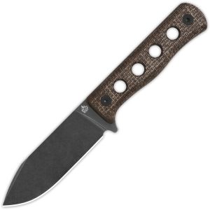 QS155A2.jpg QSP Canary Fixed Blade Knife 4.25" Black Stonewash Micarta