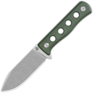 QS155C1.jpg QSP Canary Fixed Blade Knife Green Micarta 4.25" Stonewash