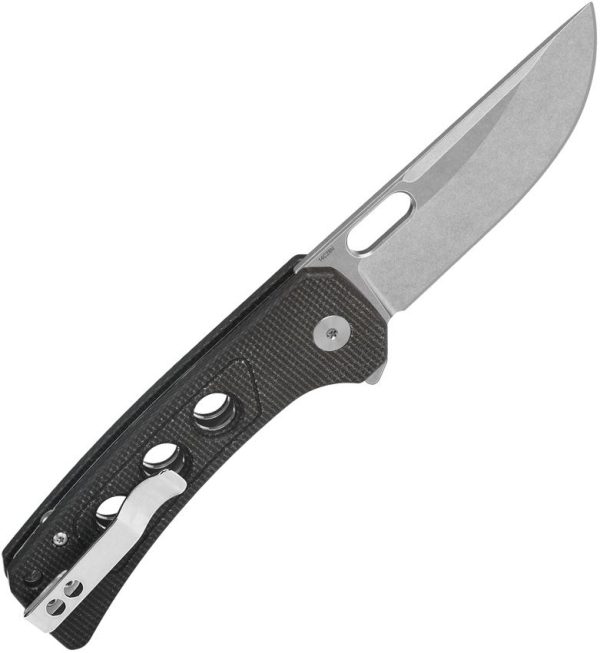 QSP Unicorn Button Lock Folding Knife 14C28N Micarta Brown