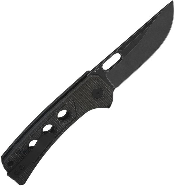 QSP Unicorn Button Lock Folding Knife 14C28N Micarta Brown