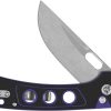 QSP Unicorn Button Lock Purple G10 Folding Knife 14C28N
