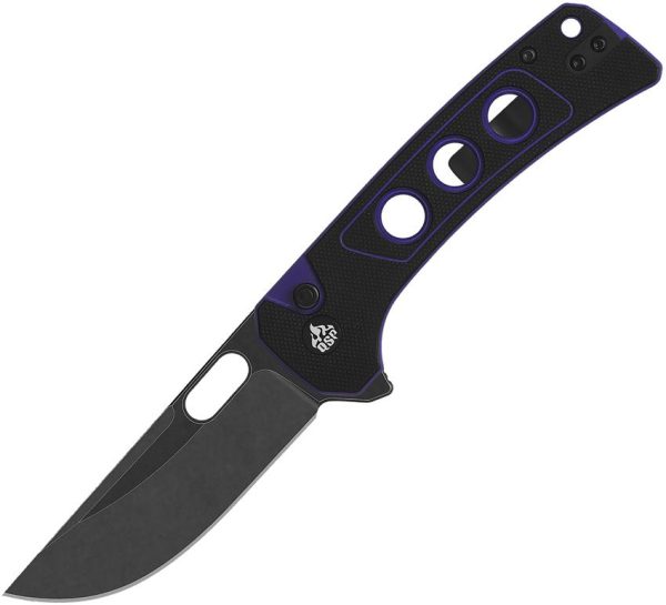 QSP Unicorn Button Lock Folding Knife Purple G10 14C28N