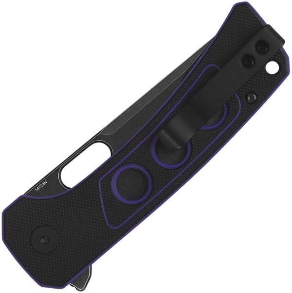QSP Unicorn Button Lock Folding Knife Purple G10 14C28N