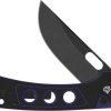 QSP Unicorn Button Lock Folding Knife Purple G10 14C28N