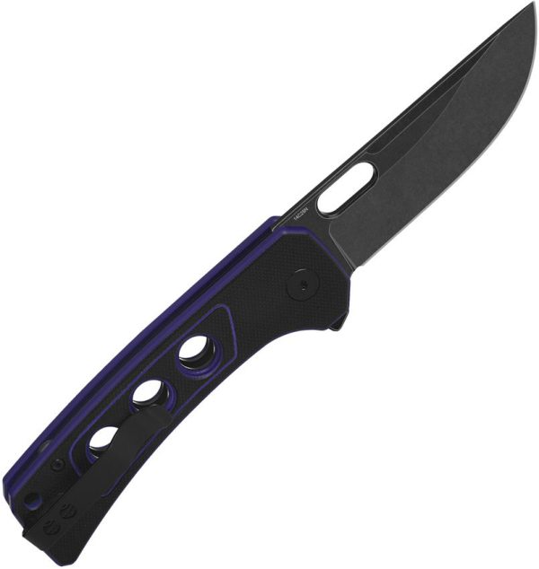 QSP Unicorn Button Lock Folding Knife Purple G10 14C28N