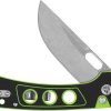 QSP Unicorn Button Lock Folding Knife 14C28N Neon G10