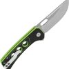 QSP Unicorn Button Lock Folding Knife 14C28N Neon G10