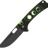 QSP Unicorn Button Lock Folding Knife 14C28N Neon G10