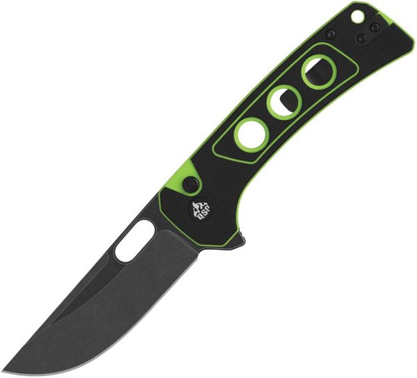 QSP Unicorn Button Lock Folding Knife 14C28N Neon G10
