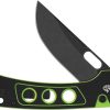 QSP Unicorn Button Lock Folding Knife 14C28N Neon G10