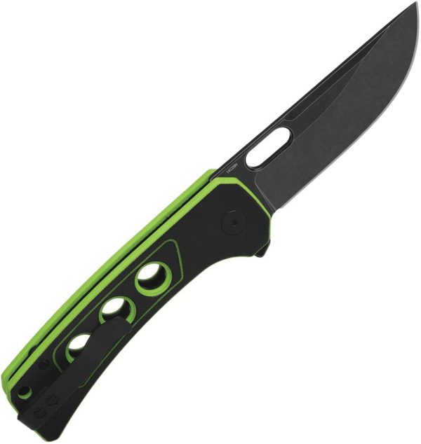 QSP Unicorn Button Lock Folding Knife 14C28N Neon G10