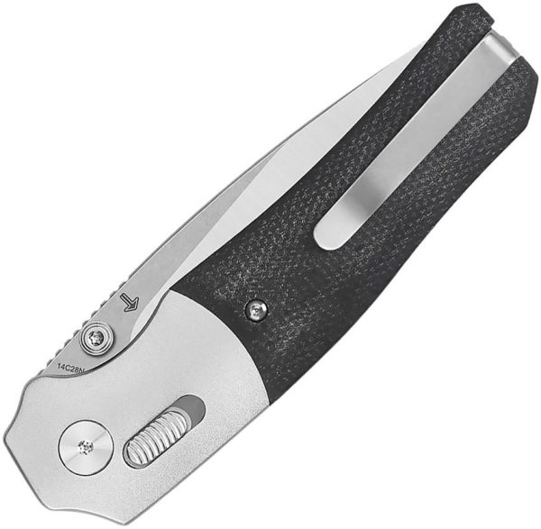 QSP Vault Glyde Lock Black Micarta Folding Knife 14C28N