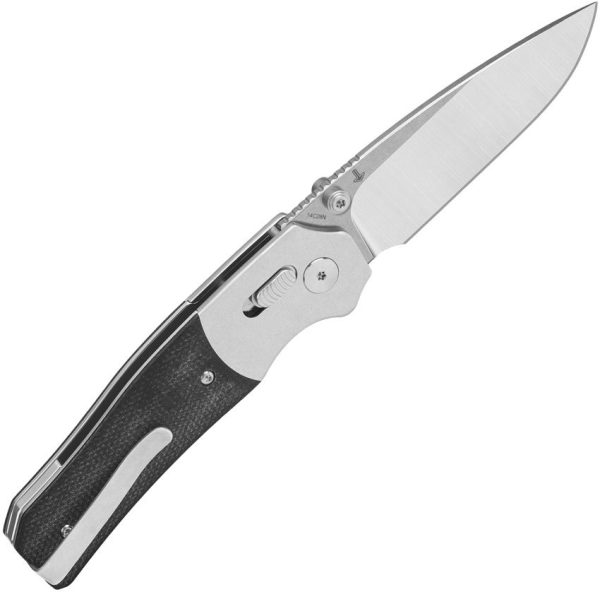 QSP Vault Glyde Lock Black Micarta Folding Knife 14C28N