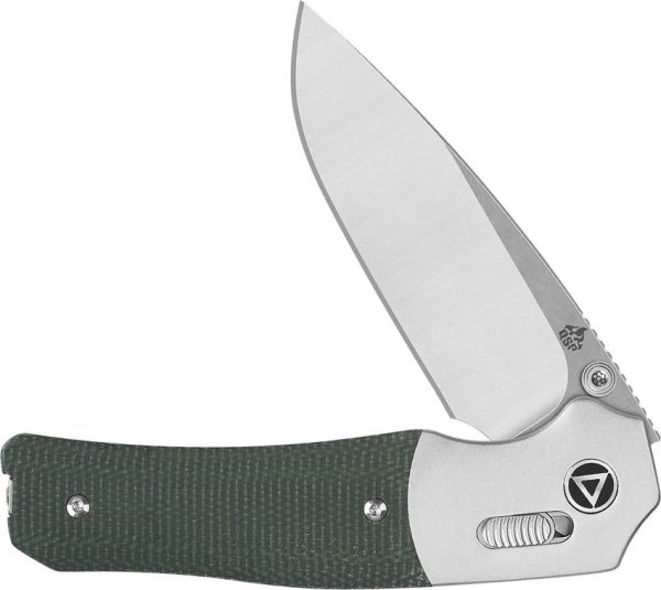 QSP Vault Glyde Lock Green Micarta Folding Knife 14C28N