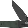 QSP Vault Glyde Lock Green Micarta Folding Knife 14C28N