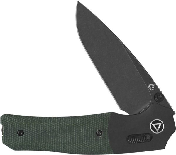 QSP Vault Glyde Lock Green Micarta Folding Knife 14C28N