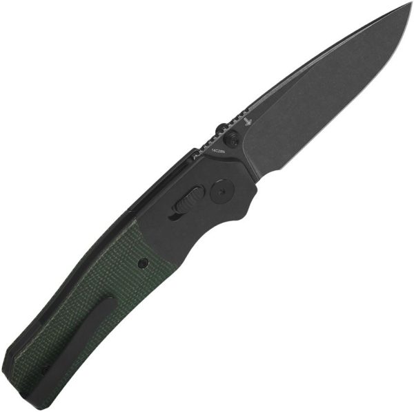 QSP Vault Glyde Lock Green Micarta Folding Knife 14C28N