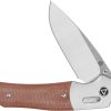 QSP Vault Glyde Lock Folding Knife Tan Micarta 14C28N