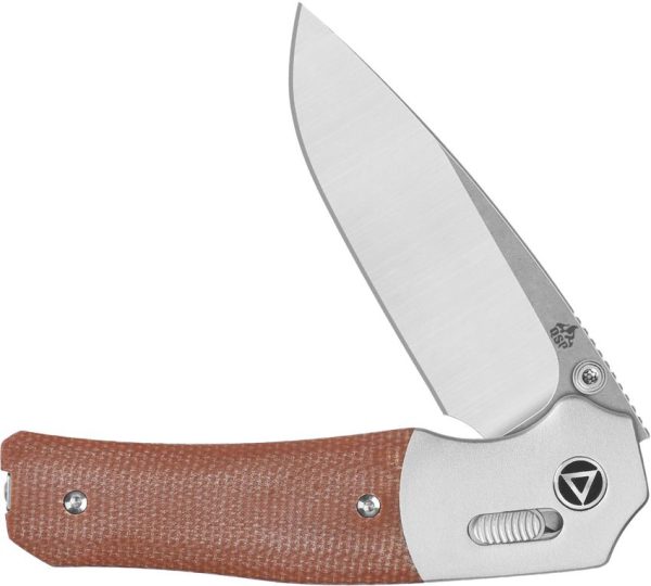 QSP Vault Glyde Lock Folding Knife Tan Micarta 14C28N