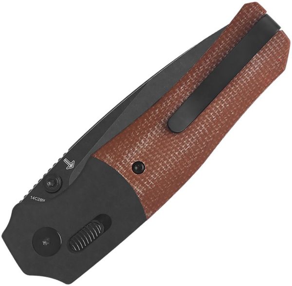 QSP Vault Glyde Lock Tan Micarta Folding Knife 14C28N