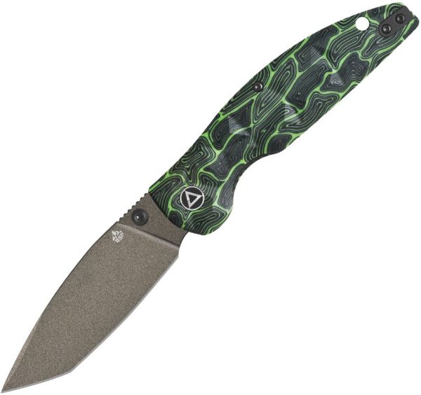 QSP Turtle Punk Linerlock Folding Knife 14C28N Tanto Blade