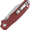 QSP Knife Kali Button Lock Red G10 - Clip Point