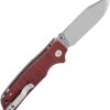 QSP Knife Kali Button Lock Red G10 - Clip Point