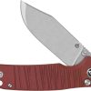 QSP Knife Kali Button Lock Red G10 - Clip Point
