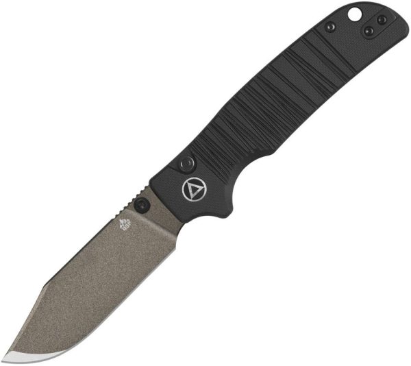 QSP Knife Kali Button Lock Black G10 - Ceramic Coated
