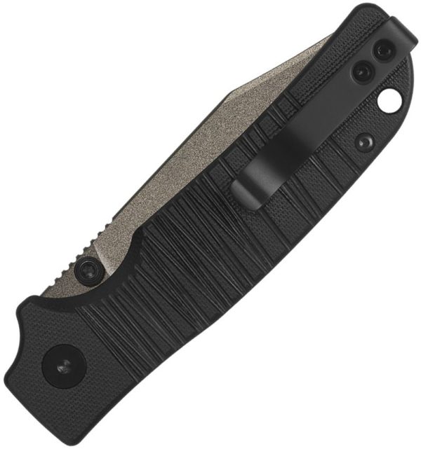 QSP Knife Kali Button Lock Black G10 - Ceramic Coated