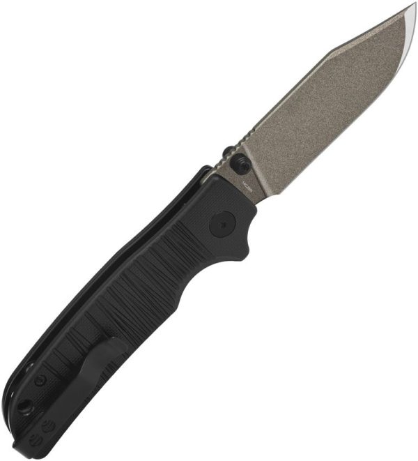 QSP Knife Kali Button Lock Black G10 - Ceramic Coated
