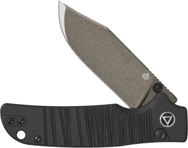 QSP Knife Kali Button Lock Black G10 - Ceramic Coated