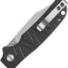 QSP Knife Kali Button Lock Black Aluminum - Clip Point