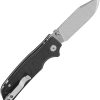 QSP Knife Kali Button Lock Black Aluminum - Clip Point