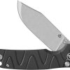 QSP Knife Kali Button Lock Black Aluminum - Clip Point