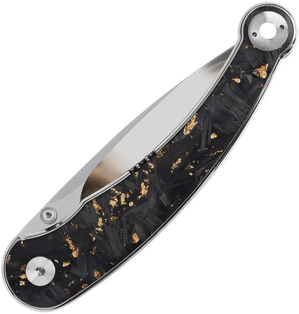 QS161A_add_01.jpg QSP Dolphin Linerlock Gold Carbon Fiber Folding Knife 14C28N