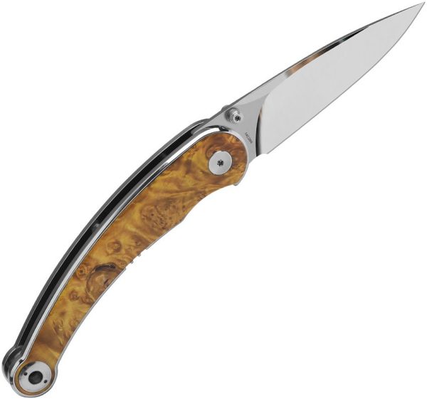QSP Dolphin Linerlock Folding Knife 14C28N Wood Handle