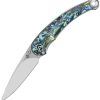 QS161D.jpg QSP Dolphin Linerlock Abalone Folding Knife 14C28N Sandvik