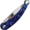 QSP Dolphin Linerlock Folding Knife Blue Resin 14C28N Spear