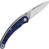 QSP Dolphin Linerlock Folding Knife Blue Resin 14C28N Spear