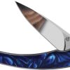 QSP Dolphin Linerlock Folding Knife Blue Resin 14C28N Spear